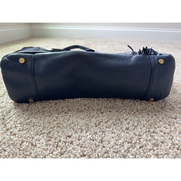 Lily Jade 100% Genuine Leather Blue Convertible Diaper Bag Backpack Meggan - Picture 14 of 16